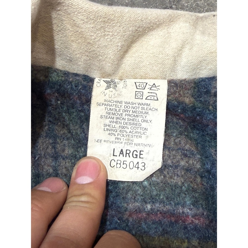 Vintage Carhartt CB5043 Duck Canvas Blanket Lined Chore Coat Green Mens Large - Picture 2 of 3